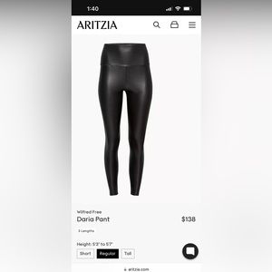 Aritzia Daria leather legging